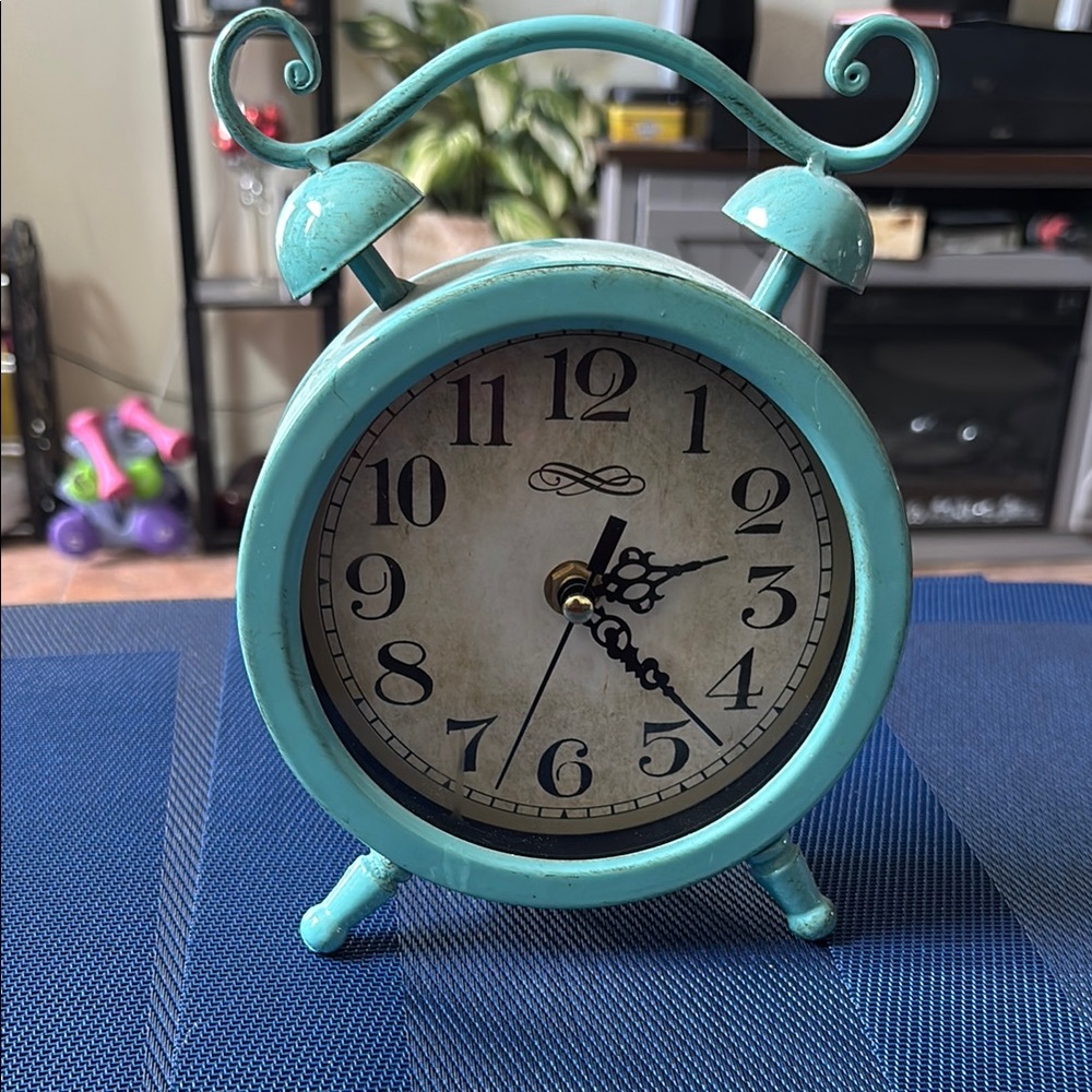 Vintage Style Blue Alarm Clock